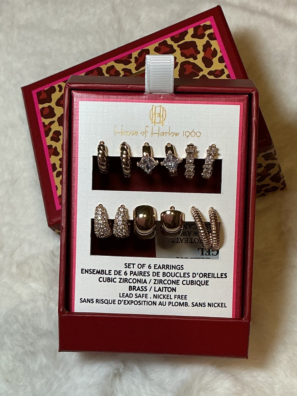 House of Harlow 1960 Rose Gold Earring Set — Mixed Studs & Huggies